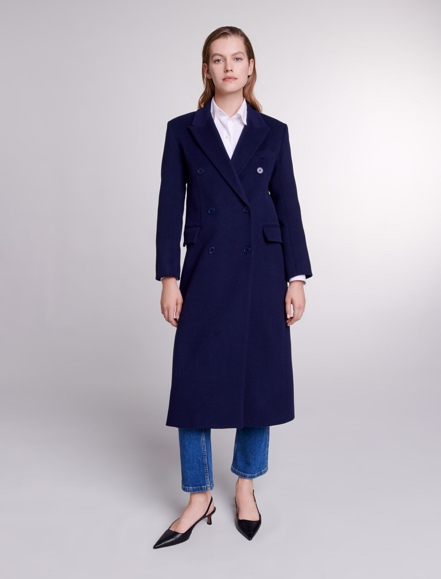 Maje blue sale coat