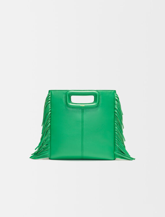 Smooth leather M bag with fringing - M bags - MAJE
