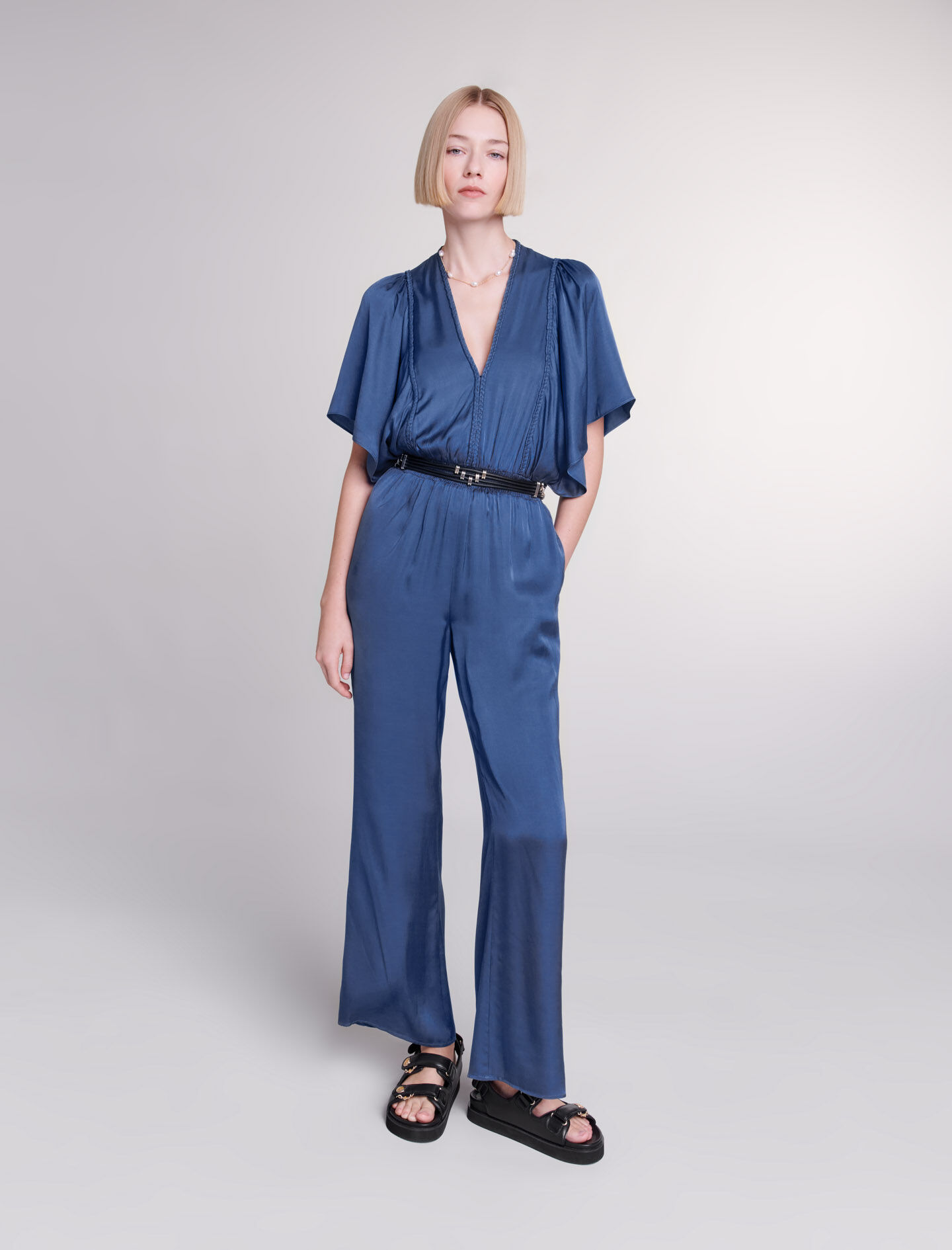 Fluid Tailored Wide Leg Jumpsuit | Karen Millen