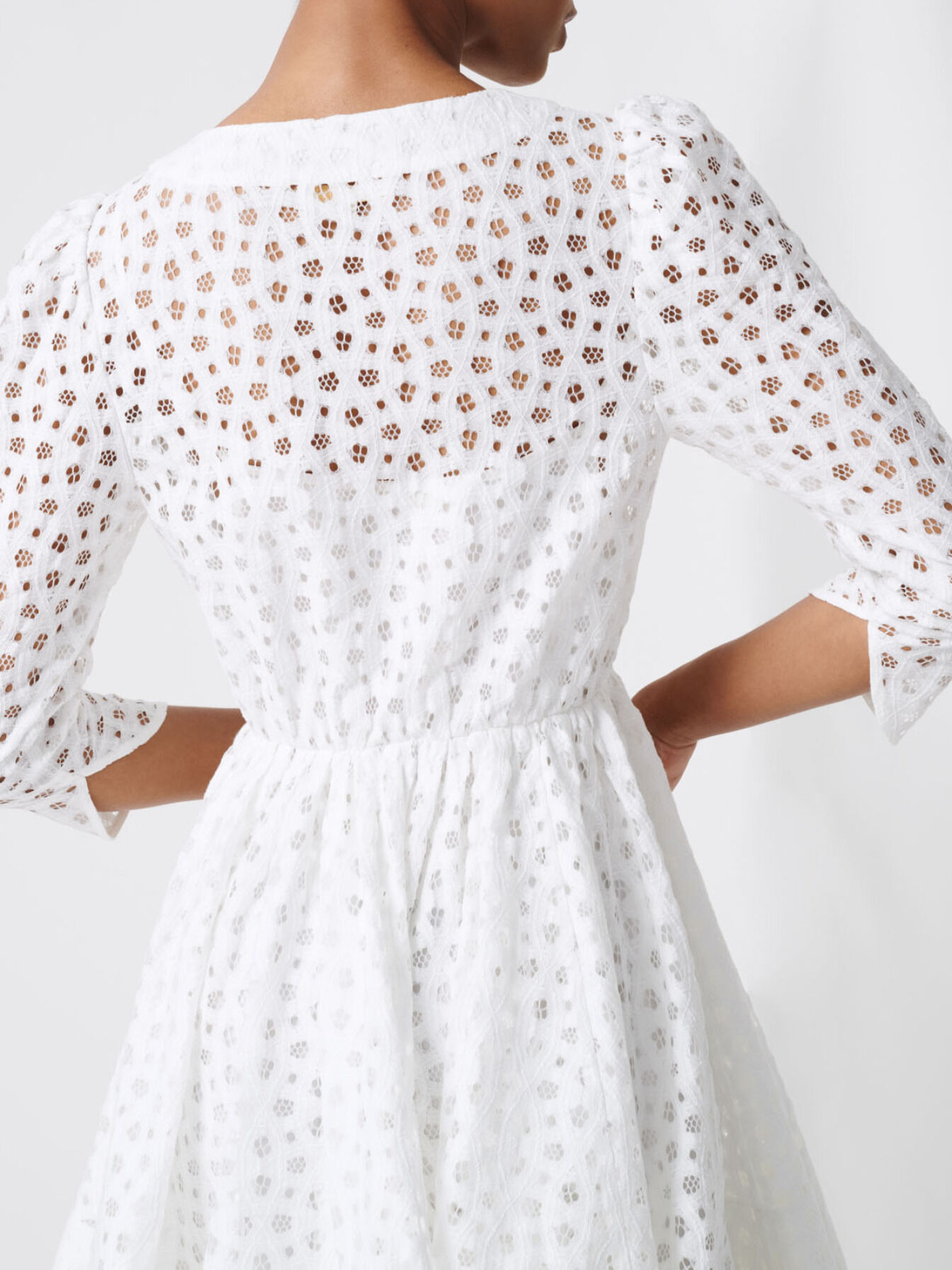 maje white lace dress