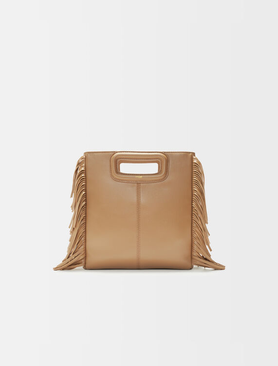 Smooth leather M bag with fringing - All bags - MAJE