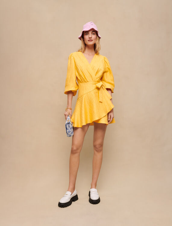 Wrap dress with tie - Short dresses - MAJE