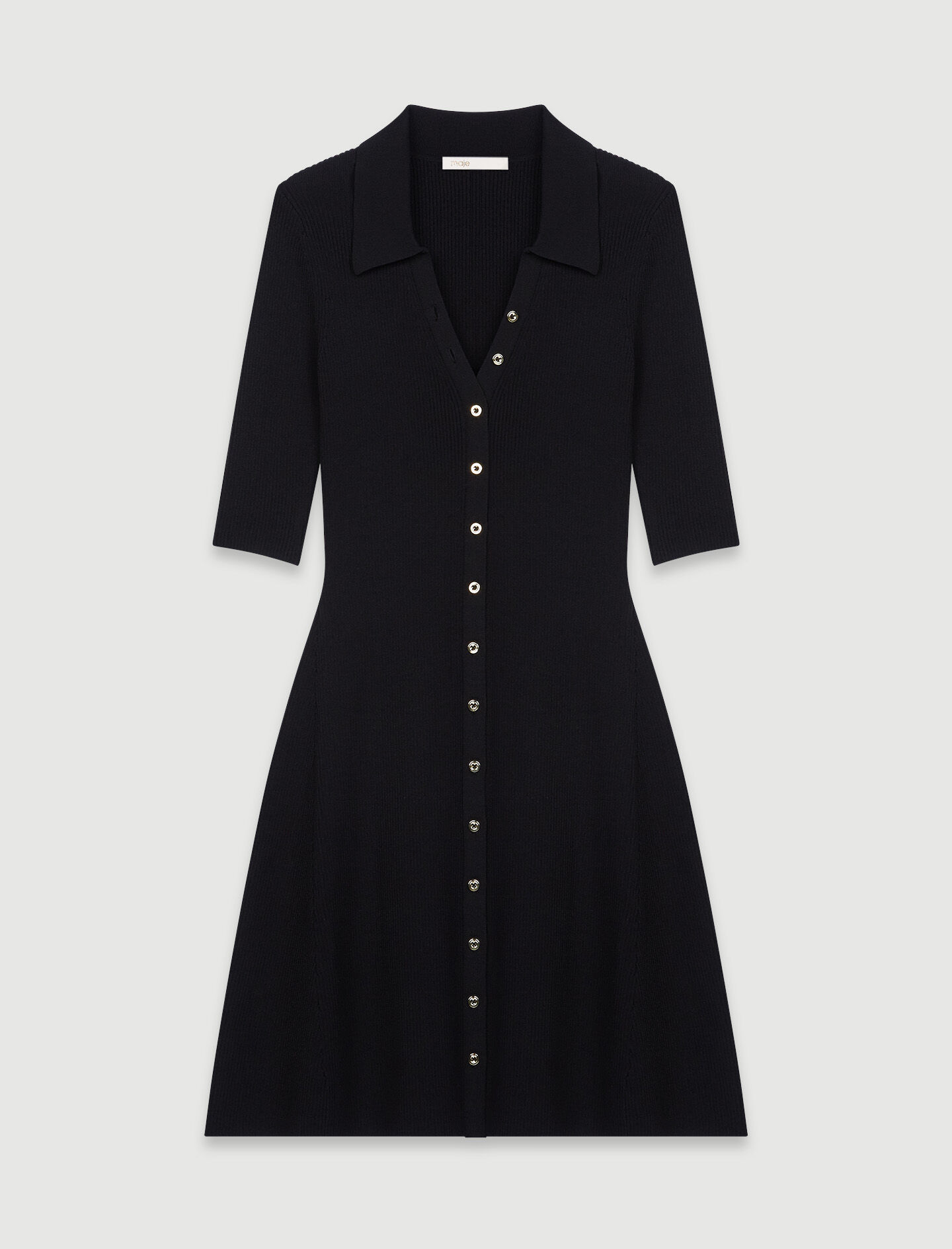 Collar top button dress