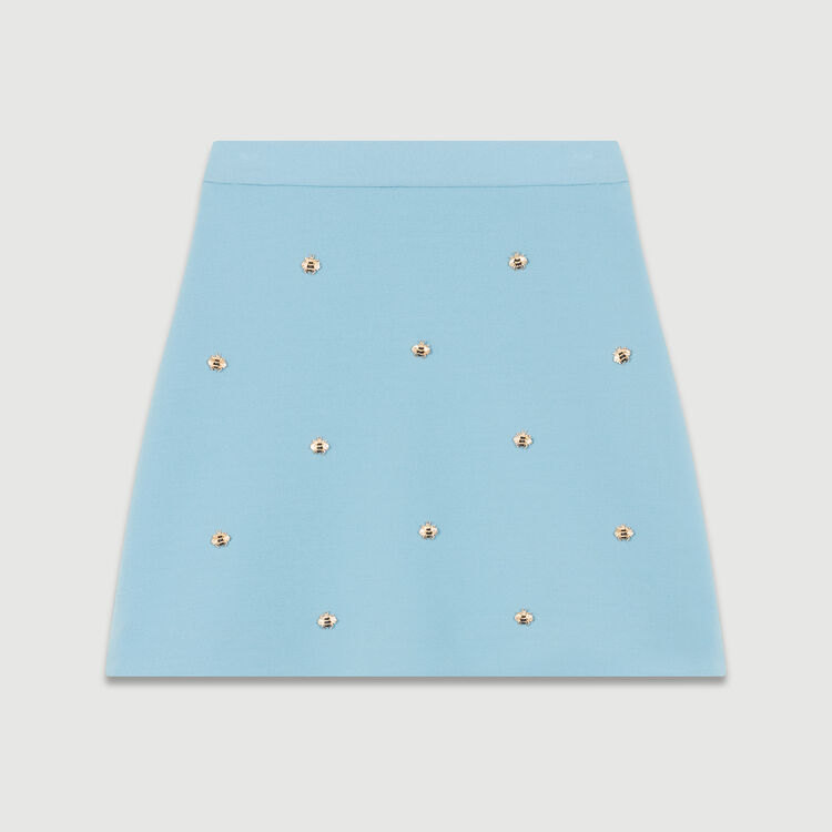 Skirt with embroidered bees : Skirts & Shorts color Black 210