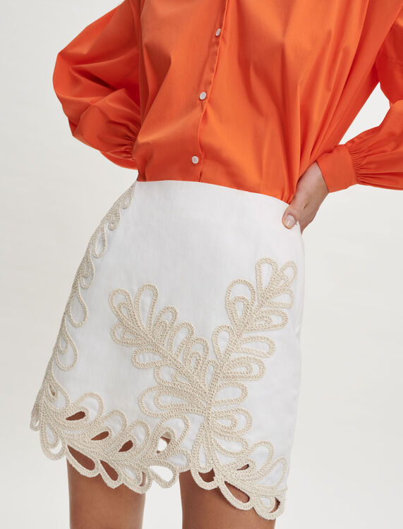 Fully embroidered skirt - Mini skirts - MAJE