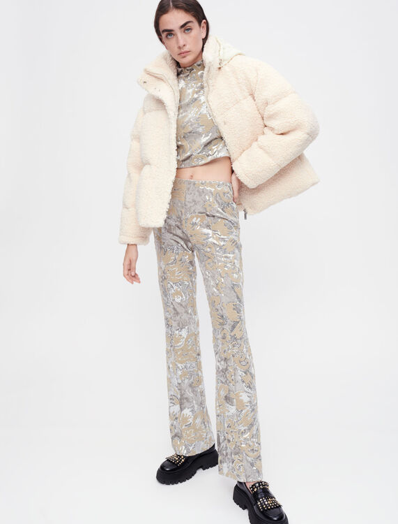 Velvet trousers with sequin embroidery - Trousers & Jeans - MAJE