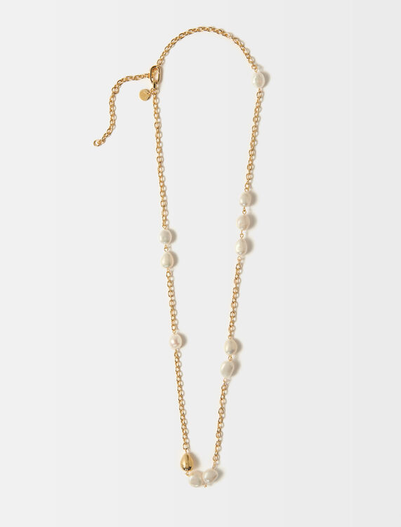 Cultured pearl chain necklace - Necklaces - MAJE