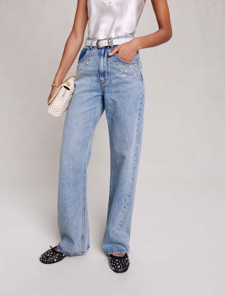 123PIA Straight, wide-leg jeans - Pants & Jeans - Maje.com