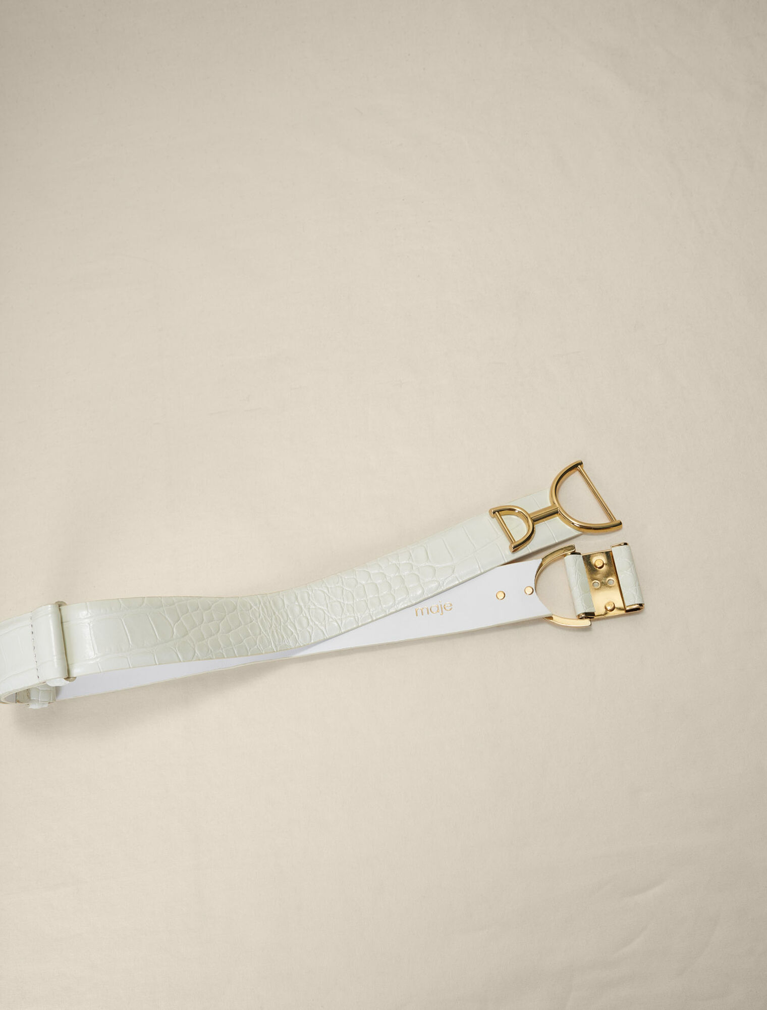 Wide smooth leather belt