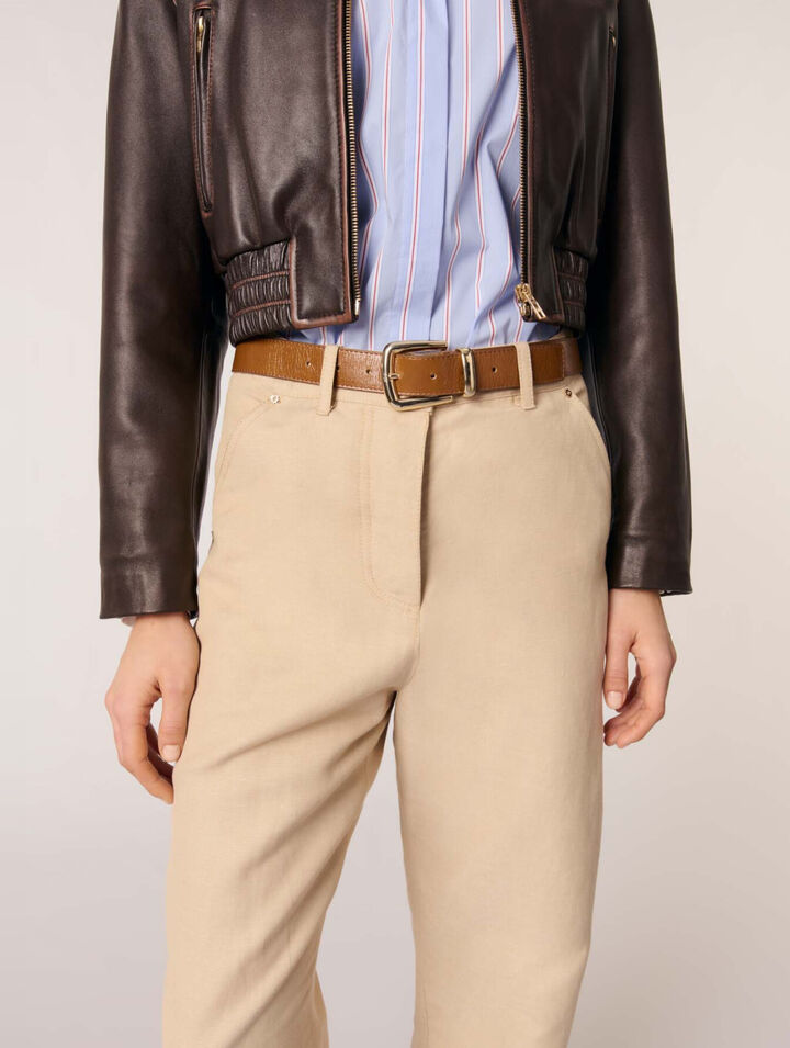 Linen and cotton suit trousers