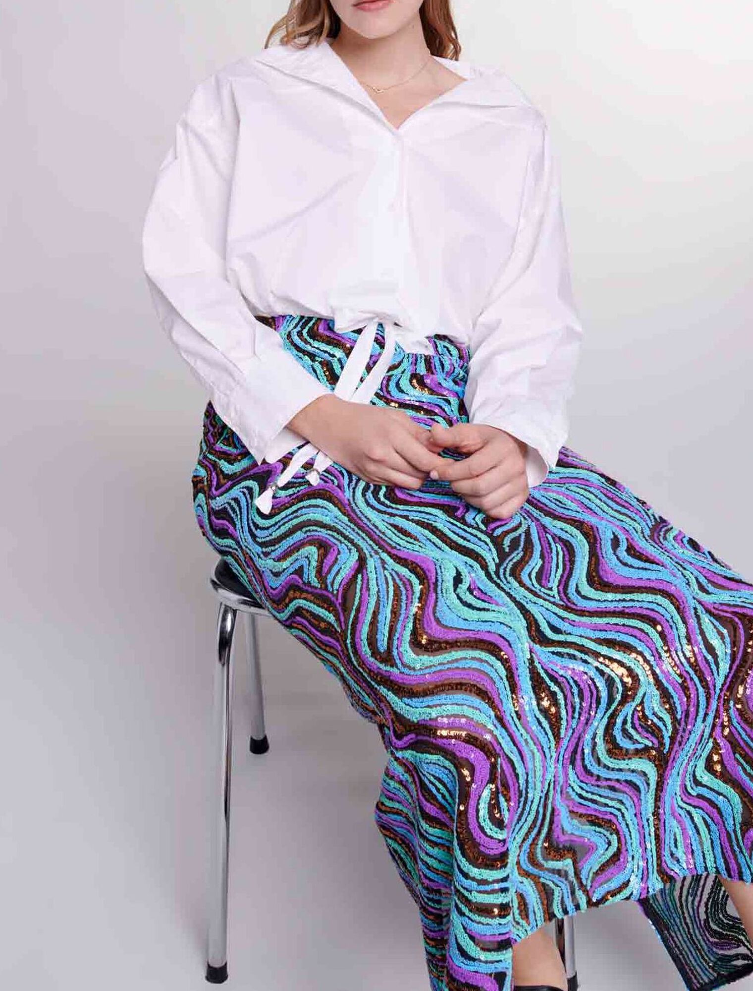 Sequin maxi skirt