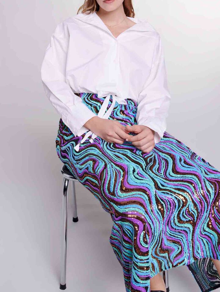 Sequin maxi skirt