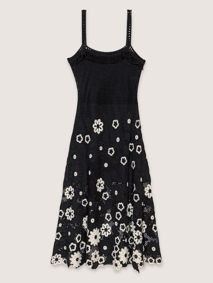 Floral crochet maxi dress