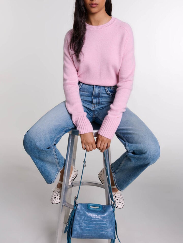 Straight-leg braided detail jeans