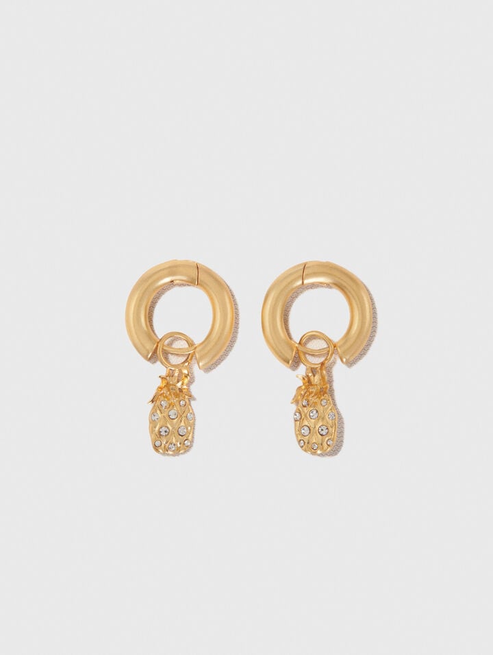 Mini rhinestone pineapple earrings