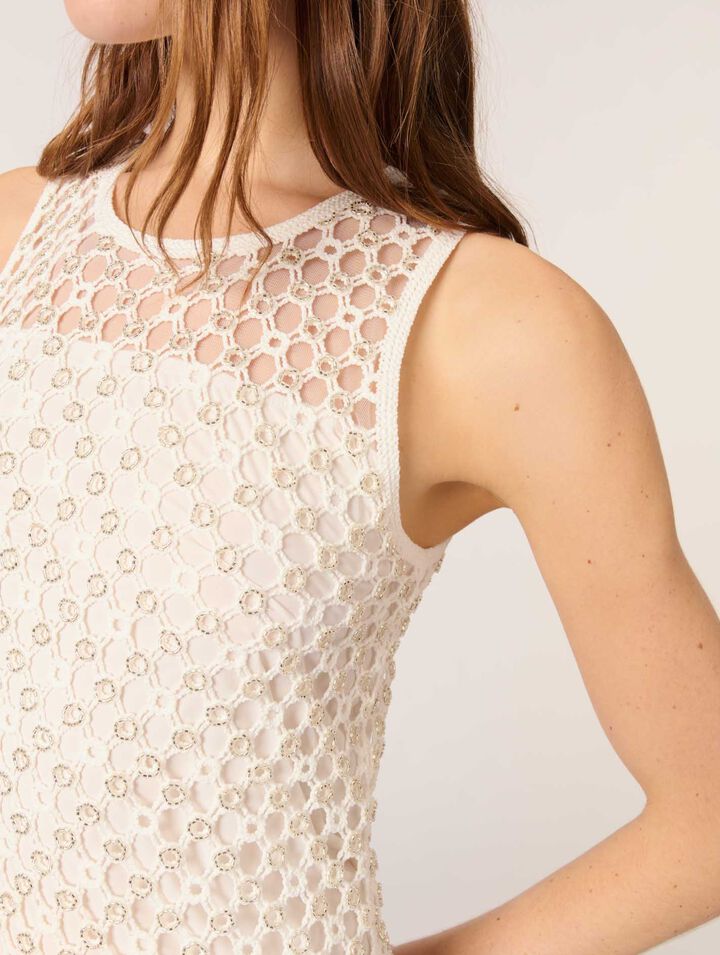 Beaded crochet maxi dress