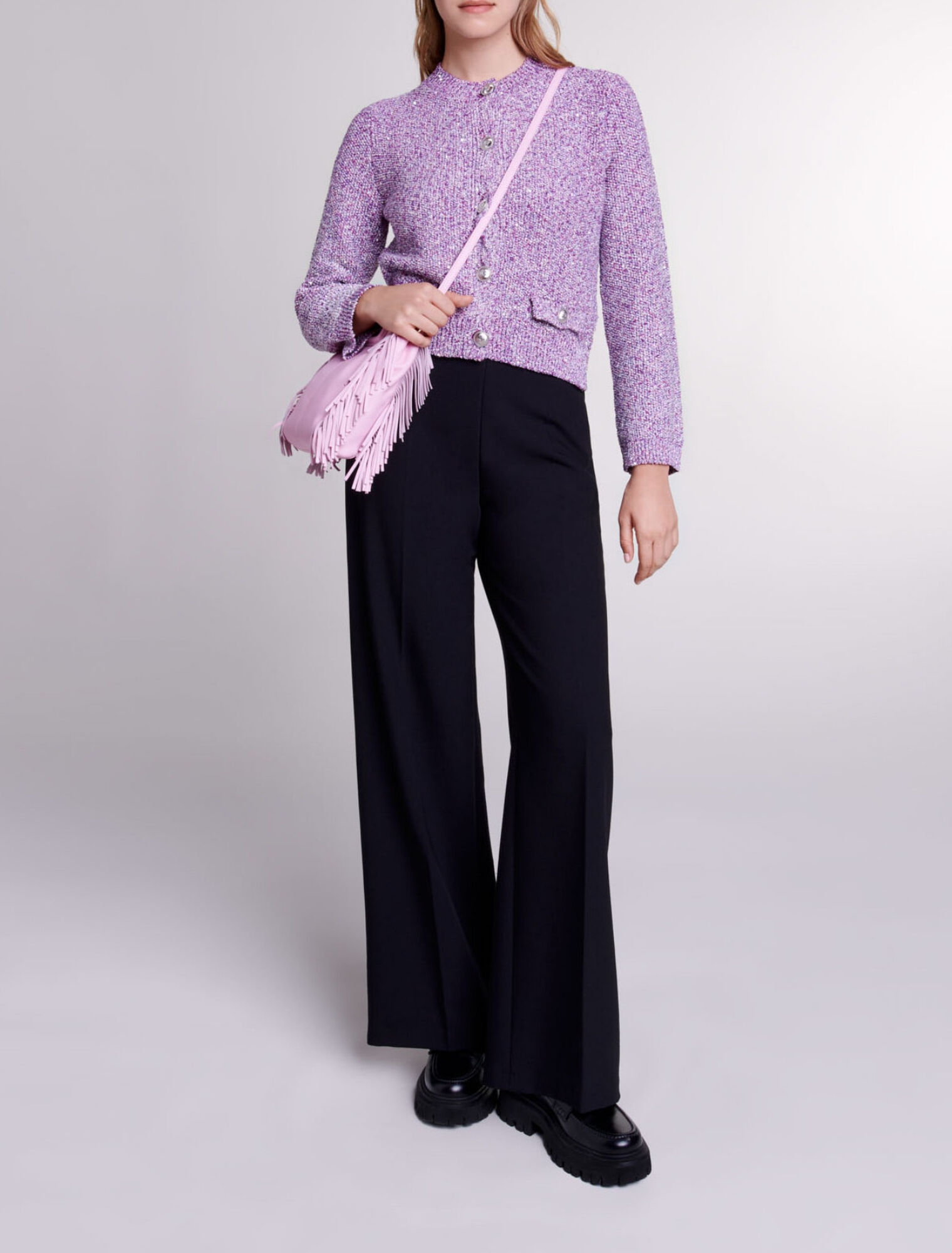 Sequin knit cardigan