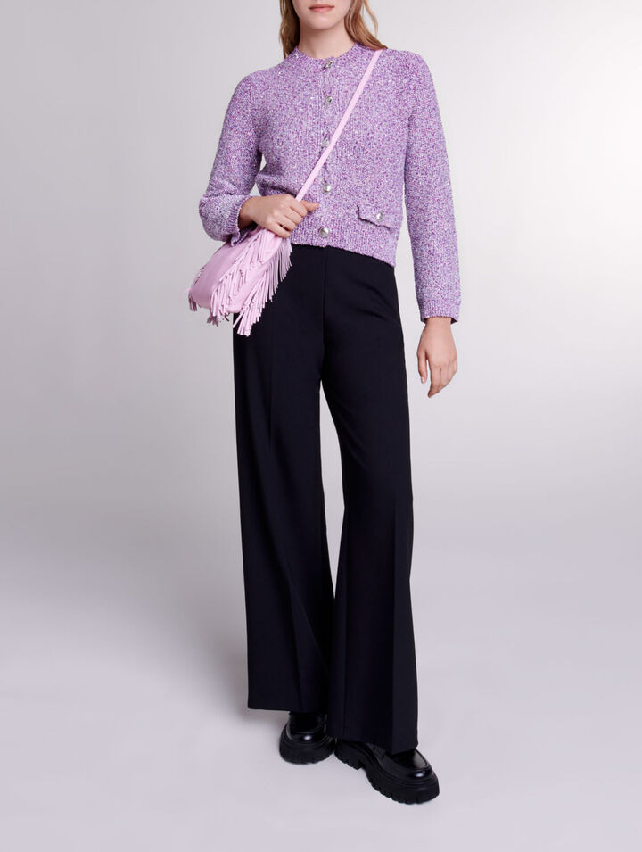 Sequin knit cardigan