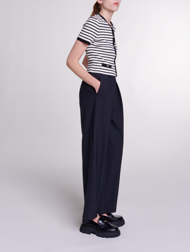 Wide-leg trousers with belt