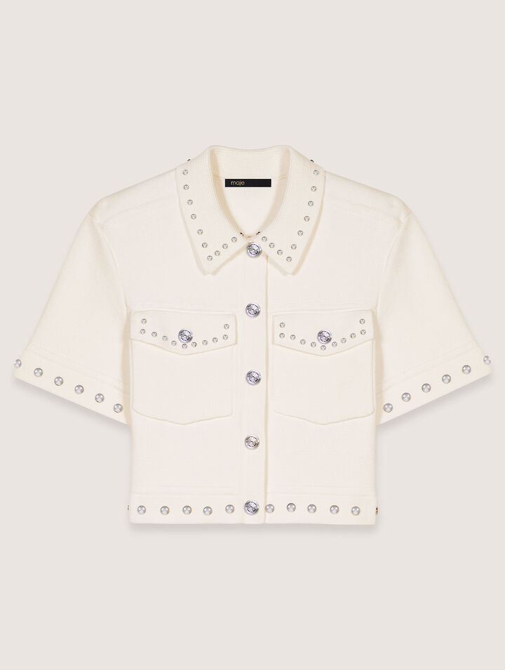 Studded cropped cardigan