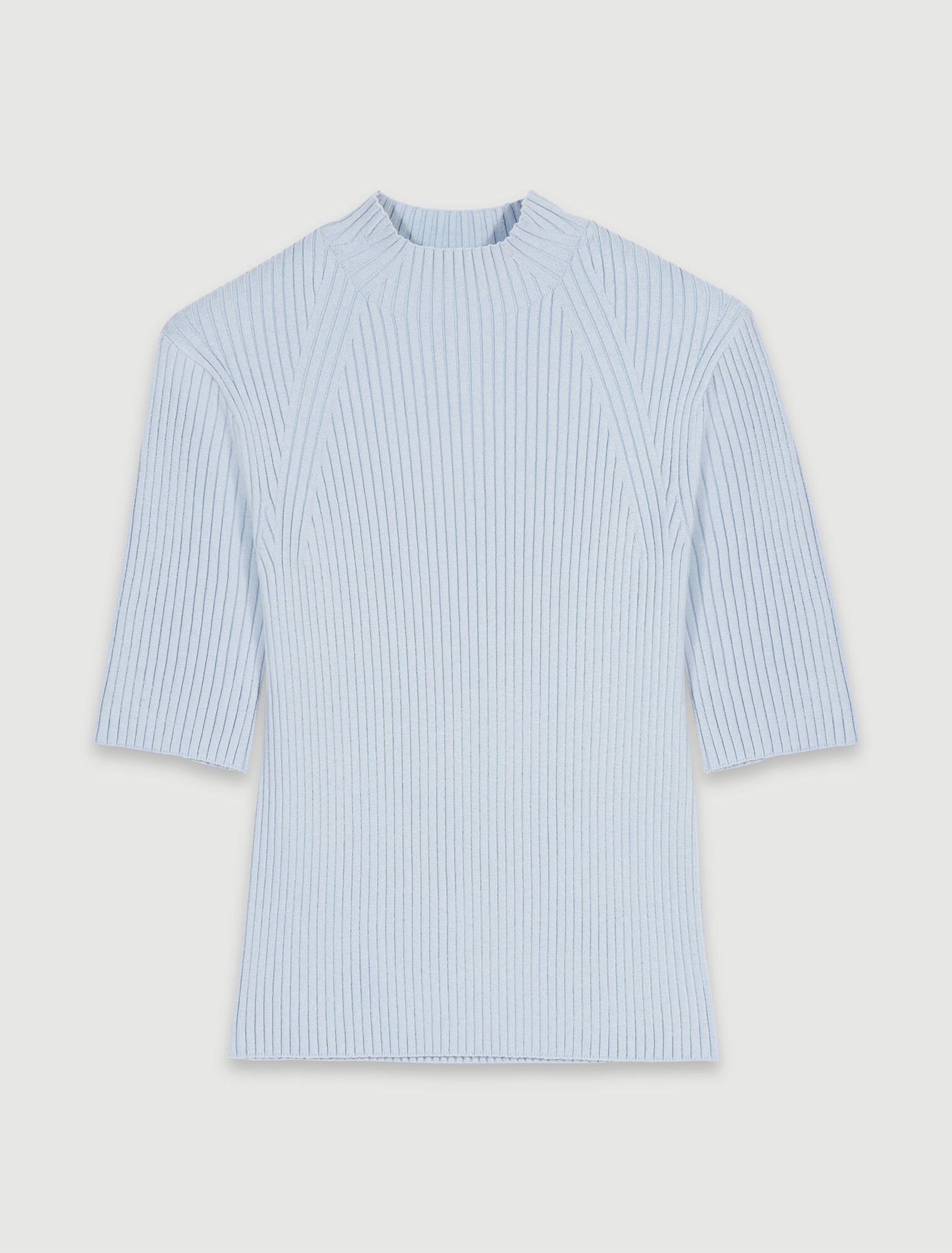 Cotton and silk ribbed top