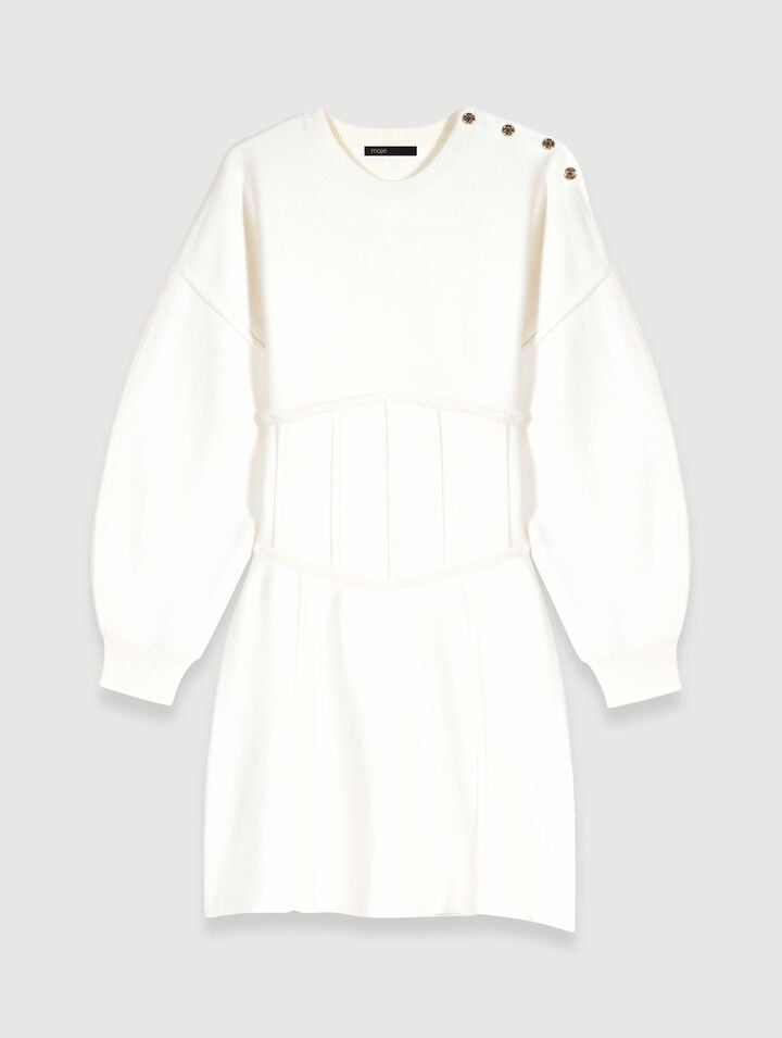 Corset-effect jumper dress
