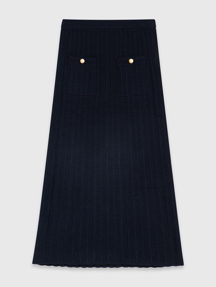Knit pencil skirt with pockets