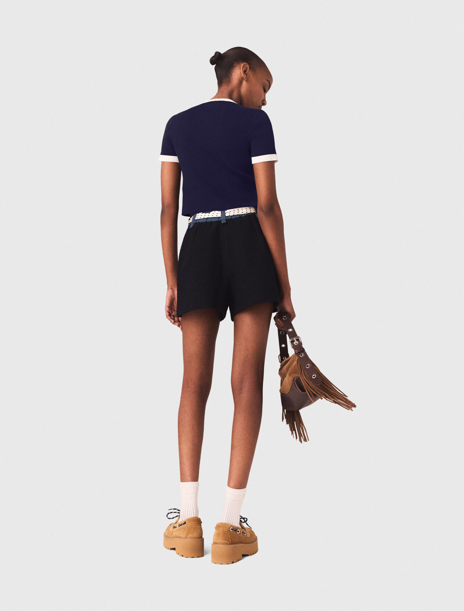 Contrasting cropped cardigan