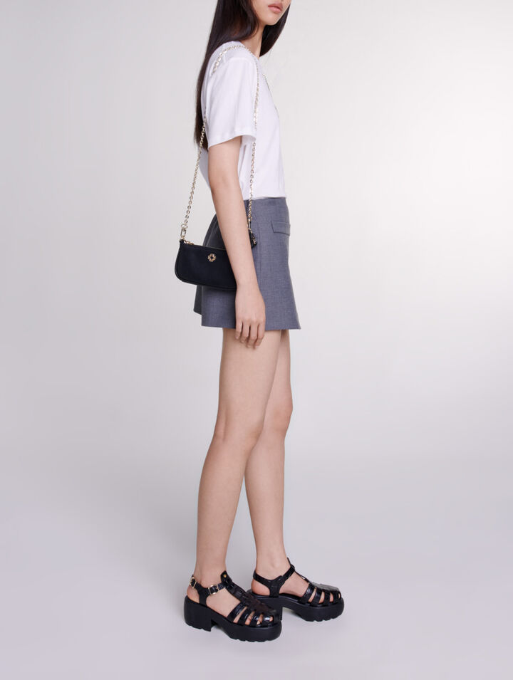 Short wraparound skirt