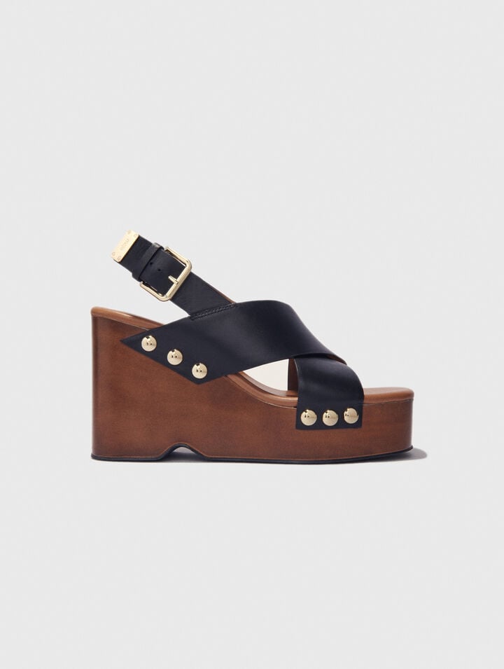 Leather platform sandals