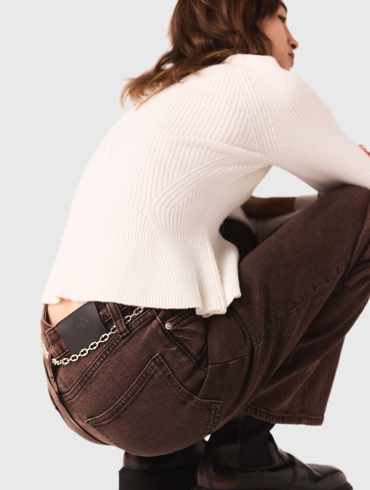 Bootcut jeans with chain