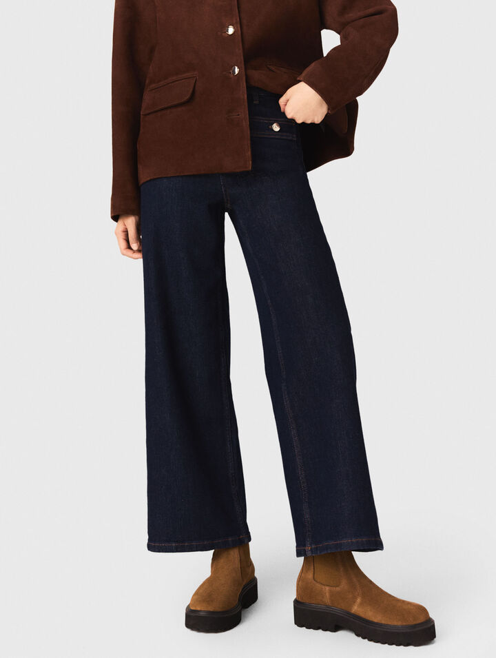 Wide jeans with patch pockets