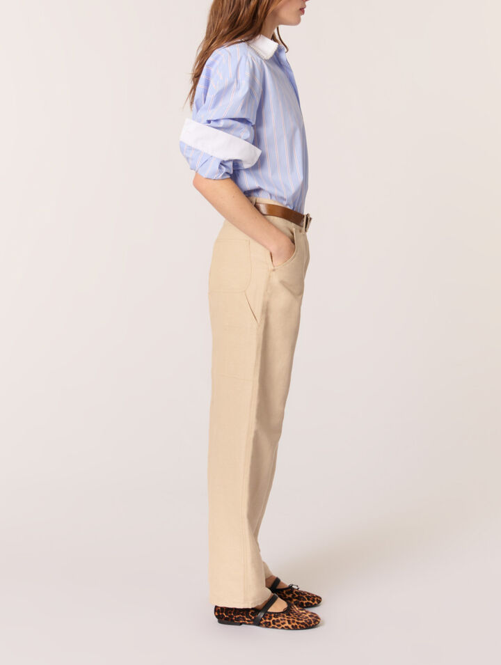 Linen and cotton suit trousers