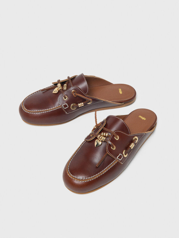 Leather boat mules
