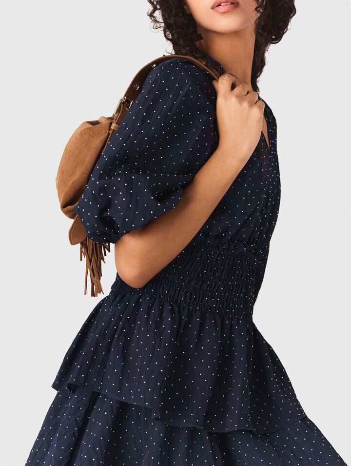 Ruffle and rhinestone dress