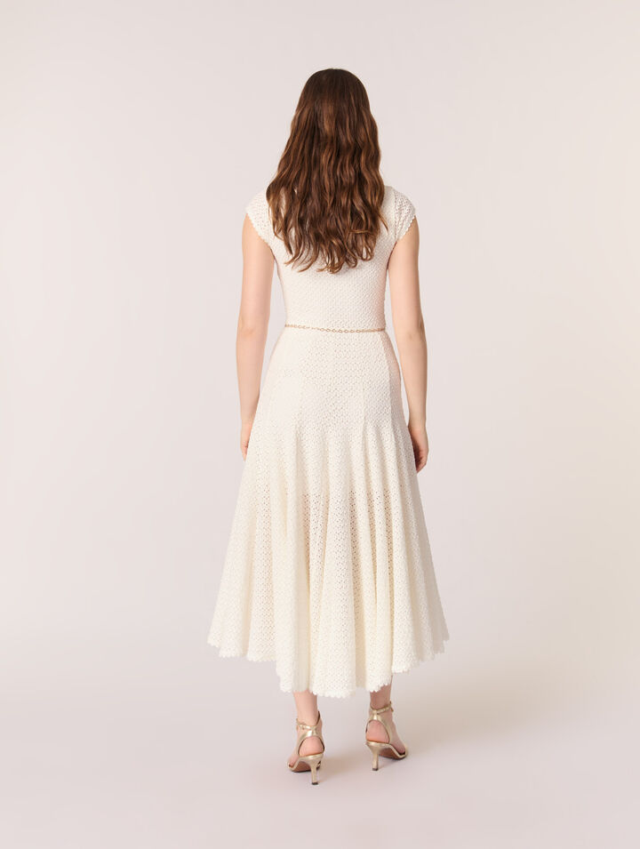 Crochet-knit maxi dress