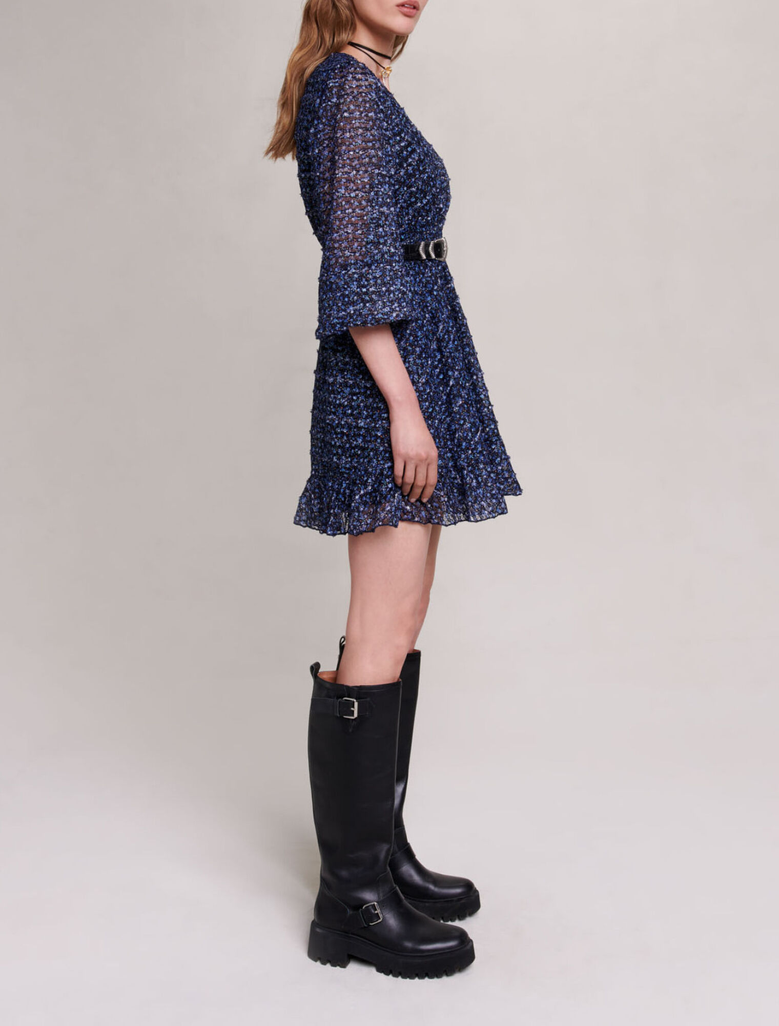 Sparkling dress with ruffles