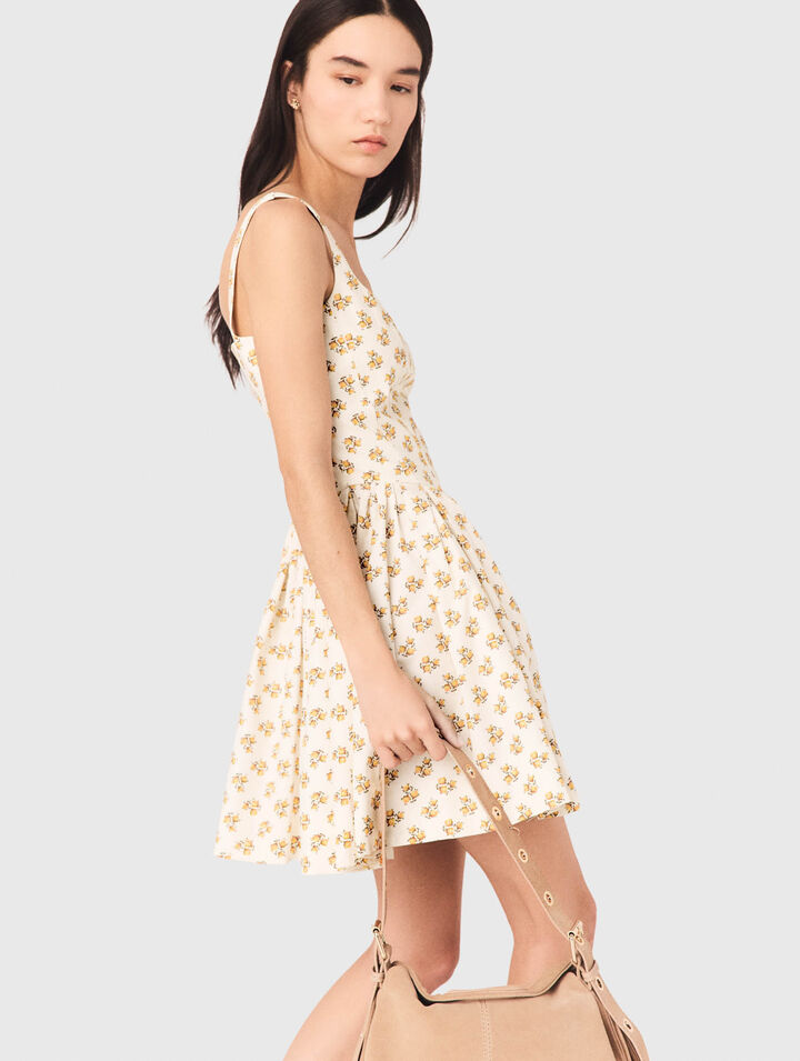 Short flared patterned dress