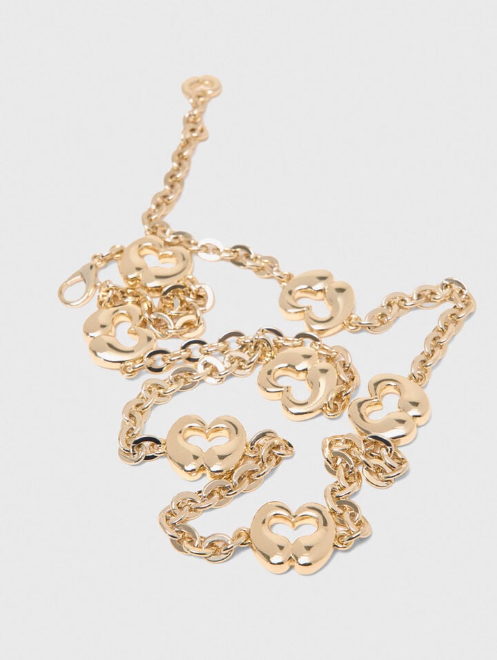 Chain belt with logo details