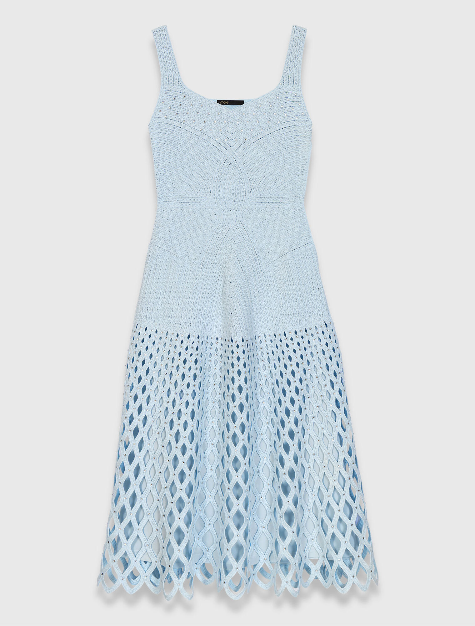 Crochet dress with removable lining