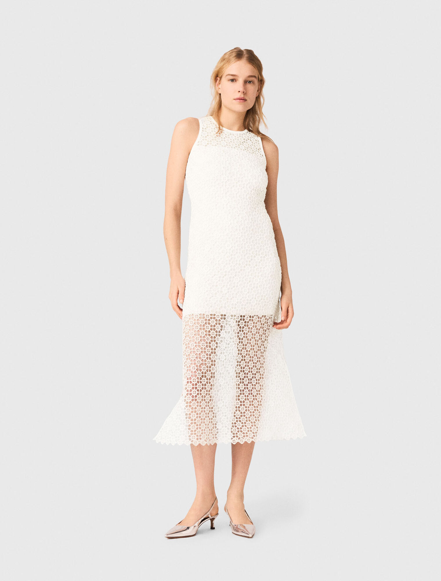 Rhinestone crochet maxi dress