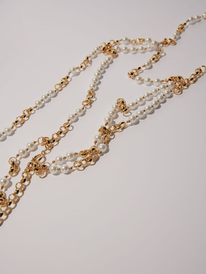 Mixed bead and metal belt