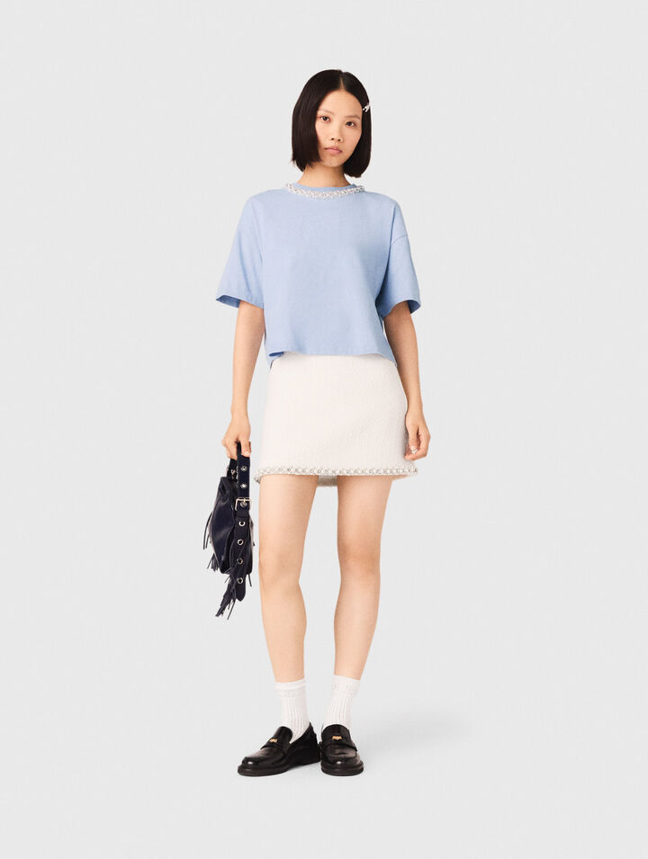 Jewellery neck T-shirt