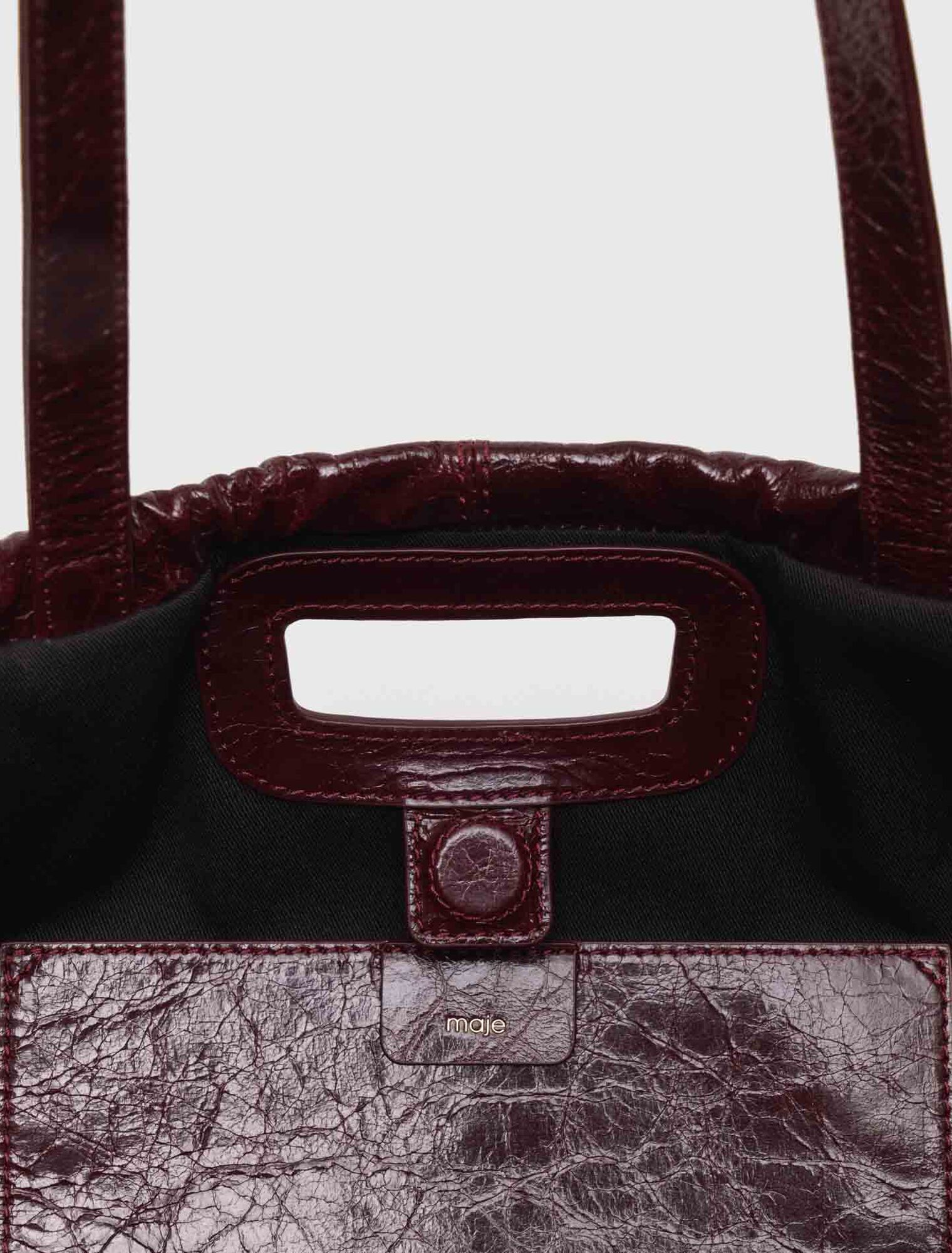Crackled leather M Tote bag