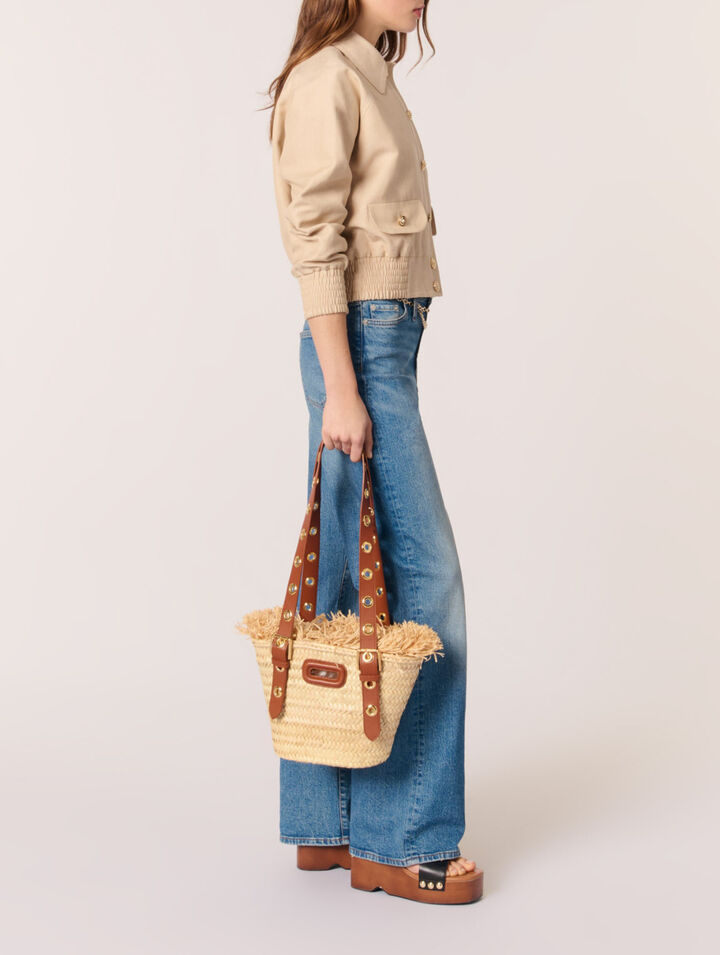 Linen and cotton bomber jacket