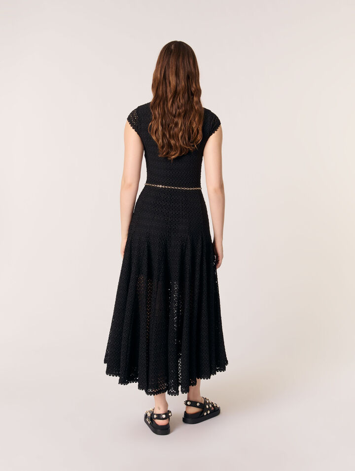 Crochet-knit maxi dress