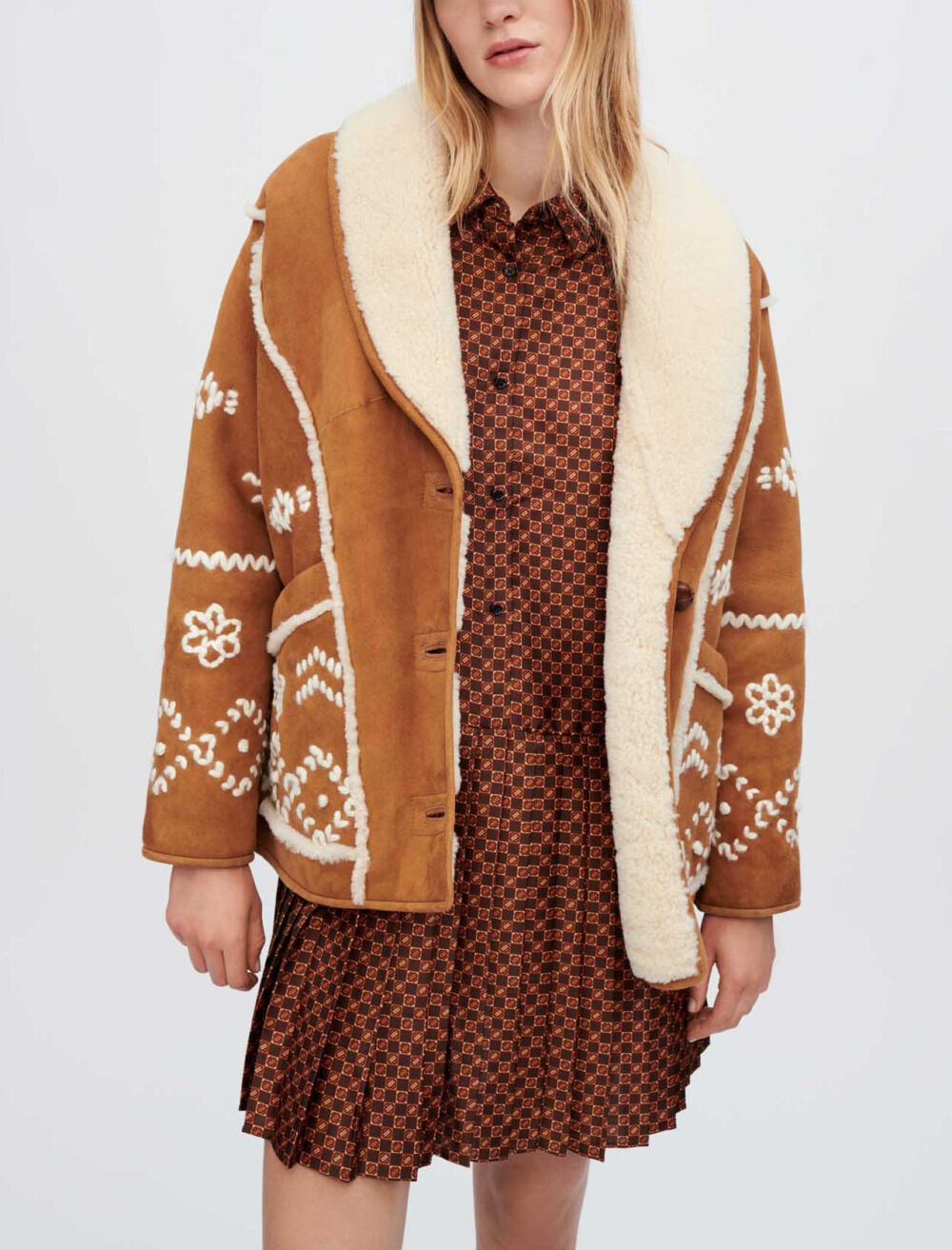 Maje shearling jacket deals