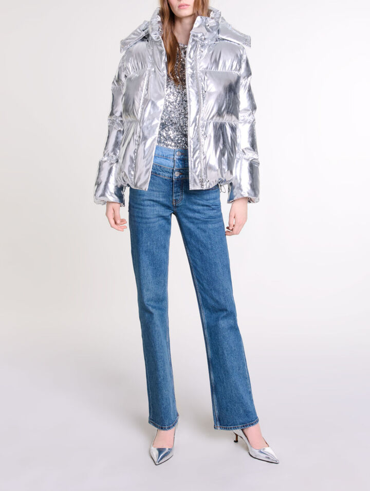 Silver hooded jacket