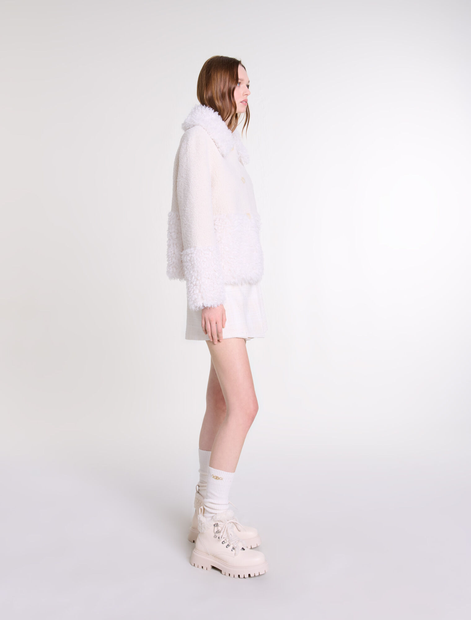 Short fake fur coat