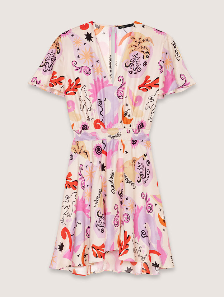 Printed silk dress
